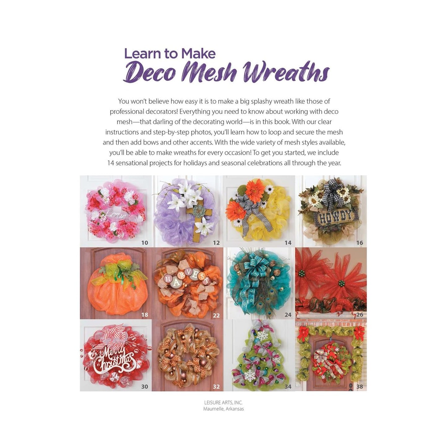 Leisure Arts Learn To Make Deco Mesh Wreaths Bk