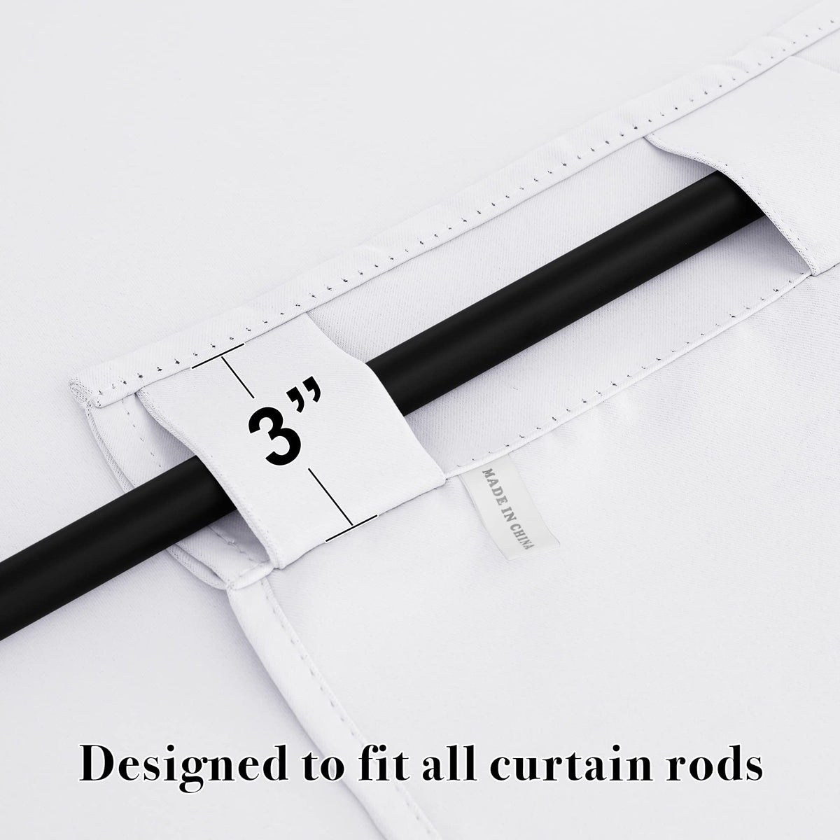 White Curtains for Living Room Bedroom Nursery Office Laundry (2 Count)