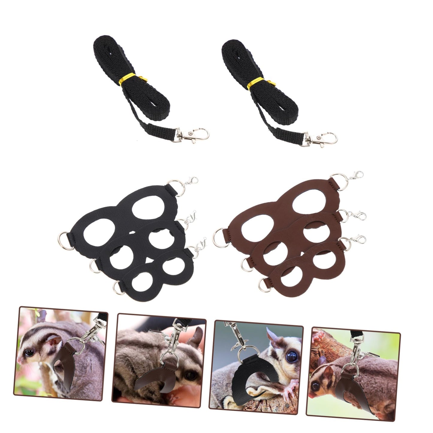SHINEOFI 2 Sets Household Hamster Harness Leashes Lightweight Breathable Small Pet Rat Leash Kit Comfortable for Outdoor Walking and Daily Use