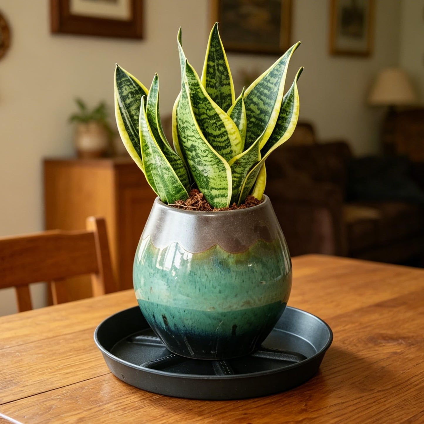 NIMYAU Plant Saucer 10 Inch 4 Pack Thick, Raised Center for Optimal Drainage Plant Saucers, Durable Plastic Drip Tray for Indoor & Outdoor Plants