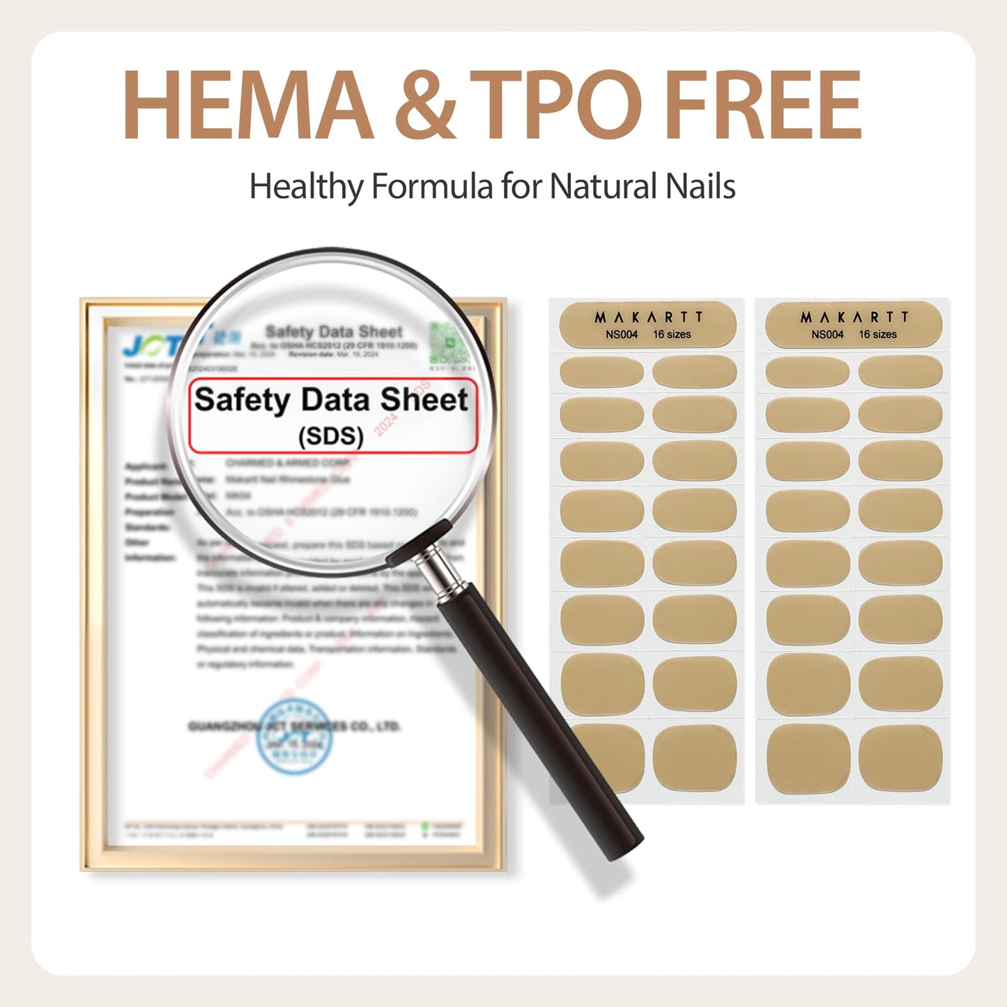 Makartt Semi Cured Gel Nail Strips Kit 2 Packs – Real Gel, Hema & TPO Free, 16 Sizes Anti-Lift Fit, UV Light Required, Salon Quality, Long Lasting, Includes Dual-Ended Tool & Prep Kit (Soft Nude)