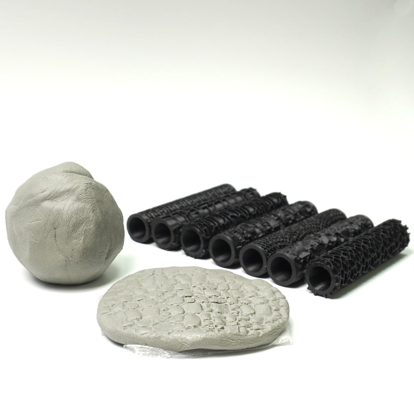 Texture Roller Set – 7-Pattern 3D-Printed Miniature Terrain Rollers for Clay & Modeling – Ideal for D&D, Tabletop, Polymer Clay Crafts (Interesting 7 Patterns)