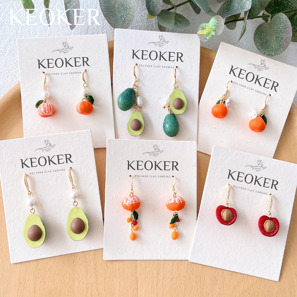 Keoker Fruit Polymer Clay Earring Molds, 3D Shape Silicone Molds for Clay, Polymer Clay Tools