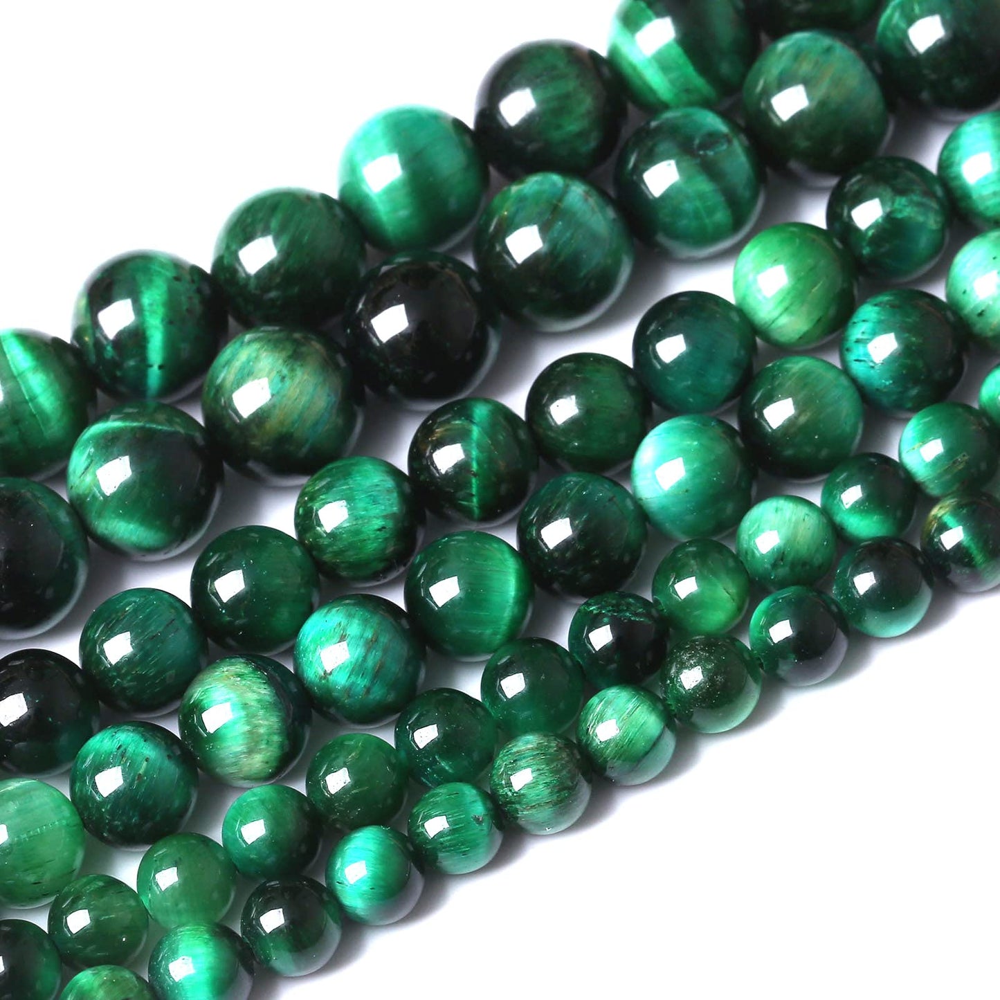 45PCS 8MM AAA Green Tiger Eye Stone Beads Natural Gemstone Bead Crystal Healing Energy Jewelry Making DIY 15 inches