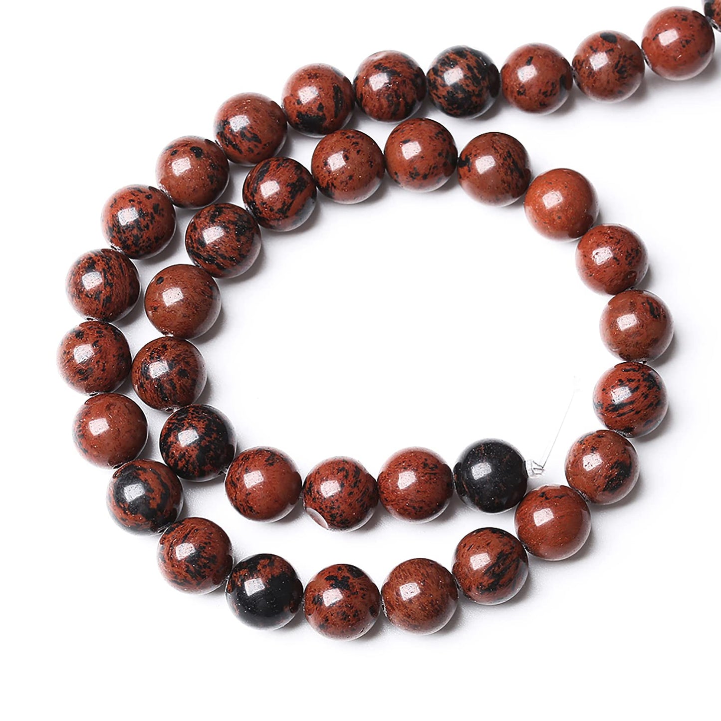 60PCS 6mm Natural Stone Mahogany Obsidian Beads for Jewelry Making Round Loose Spacer Beads DIY Bracelet Necklace(6mm, Mahogany Obsidian Beads)
