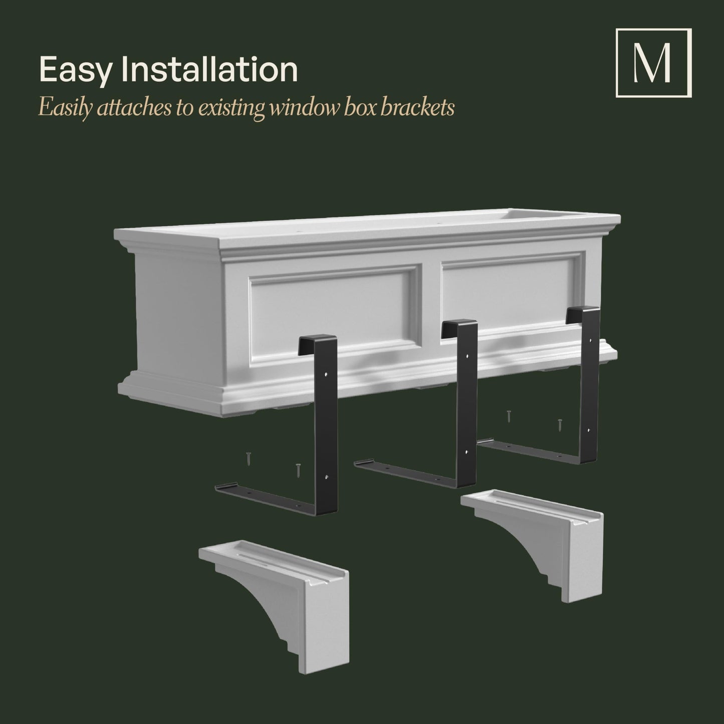 Mayne Fairfield Decorative Brackets (2-Pack) Compatible with Mayne Fairfield & Cape Cod Window Boxes Only – Classic Outdoor Accent for Window Box Support - Espresso