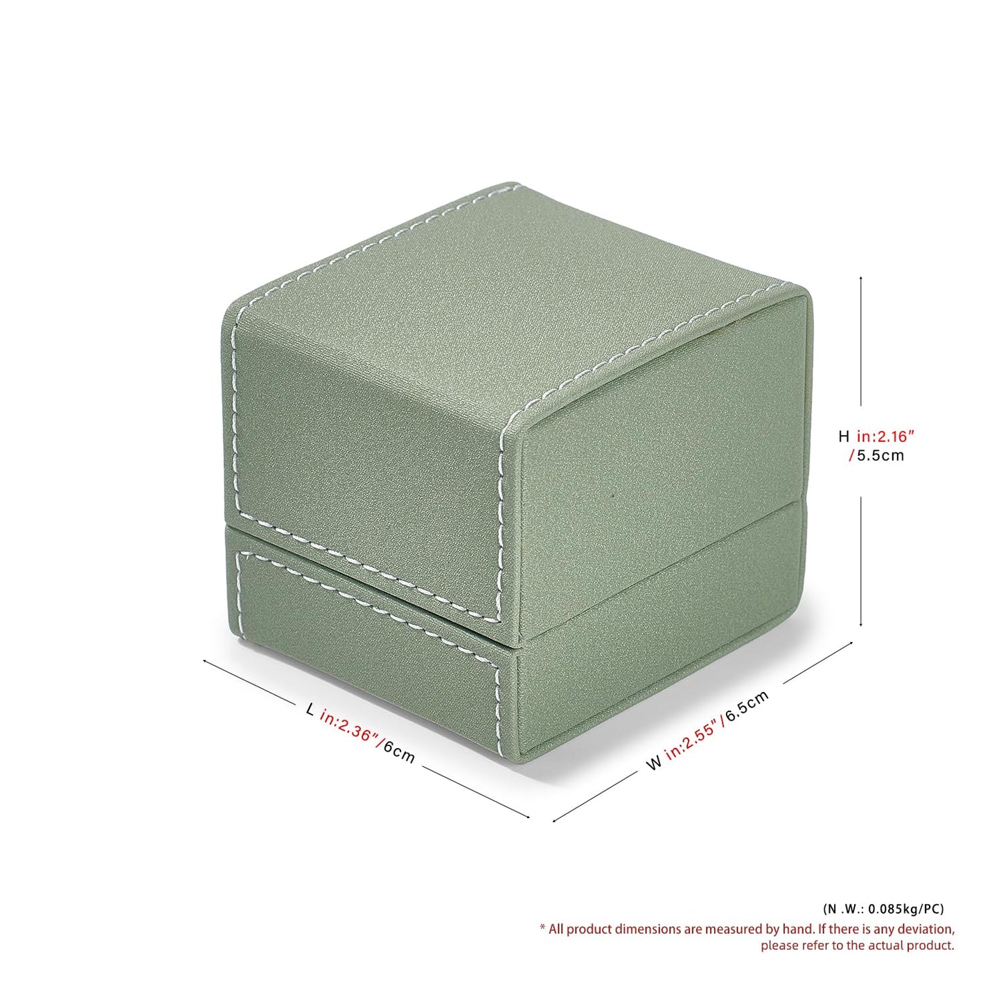 Woodten Green Small Earrings Gift Box PU Leather Jewelry Gift Box for Earrings