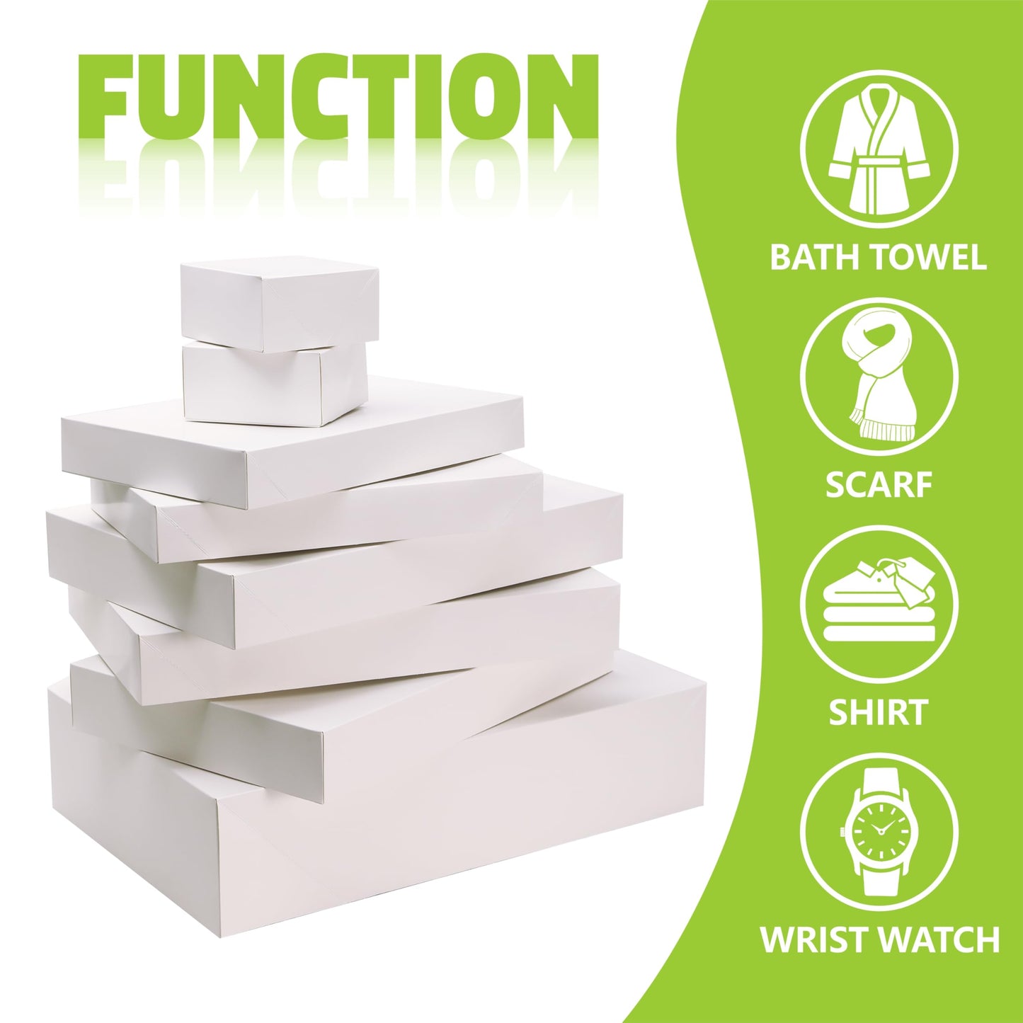 Bobobag 13 Pack White Gift Boxes with Lids for Presents, Assorted size Gift Boxes for Christmas ( 3 Extra large 17",3 Large 14.25",3 Medium 11",4 Small 4" ,Red Ribbon ), 4 inch Deep Box for Wrapping Robe Scarf Mug.