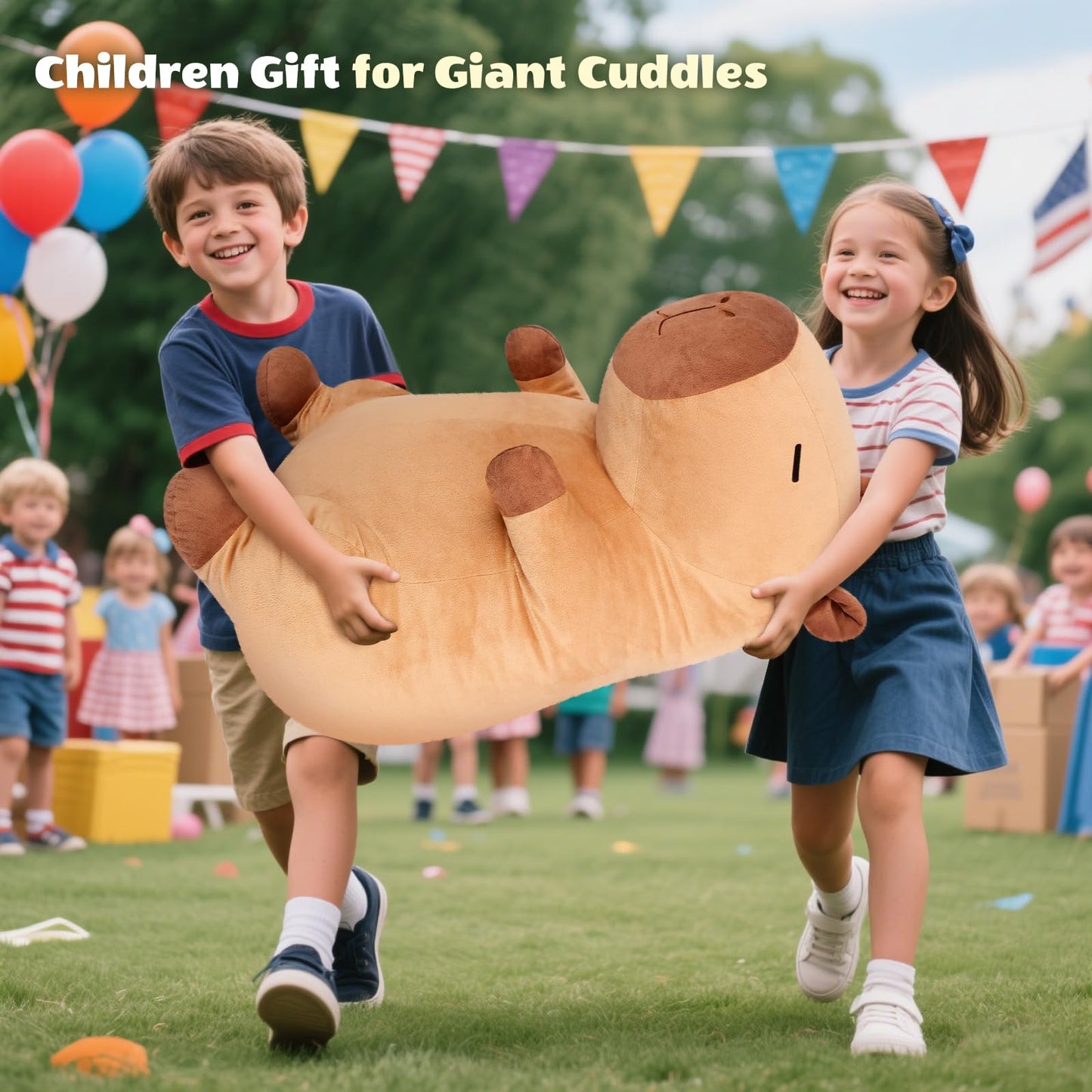SuzziPals Giant Capybara Plush 30", Jumbo Soft Capybara Stuffed Animal, Giant Plush Toys Hugging Pillow and 5-in-1 Capybara Stuffed Animals with Babies Inside, 5PC Set Capybara