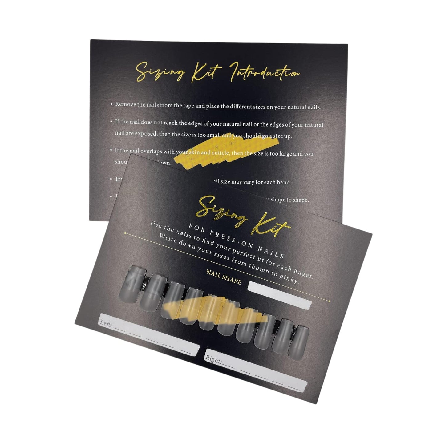 Press On Nails Sizing + Display Storage Card Bundle