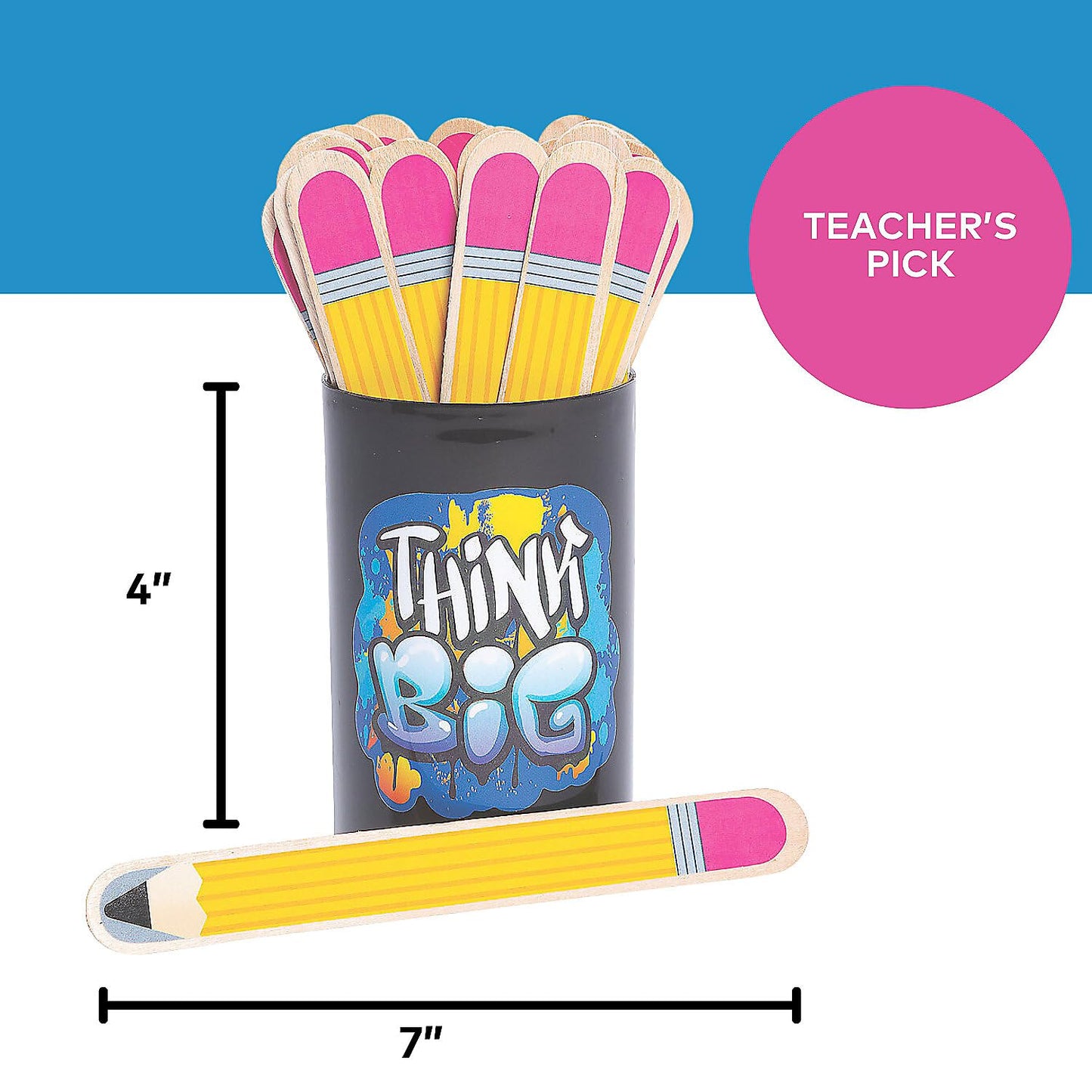 Fun Express Pencil Flip Name Sticks - 36 Pieces Classroom Essentials for Teachers | Student Name Calling Sticks for Classroom Management Tools | Elementary Middle School Must Haves Teaching Supplies