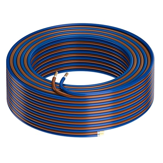 HiFind 14/2 Gauge AWG Car Audio Speaker Wire Cable 40 Ft, Professional Shielded OFC Zipper Wire, Transparent Soft PVC for Automotive Stereo HiFi Home Theater System, Subwoofer, Blue+ Brown