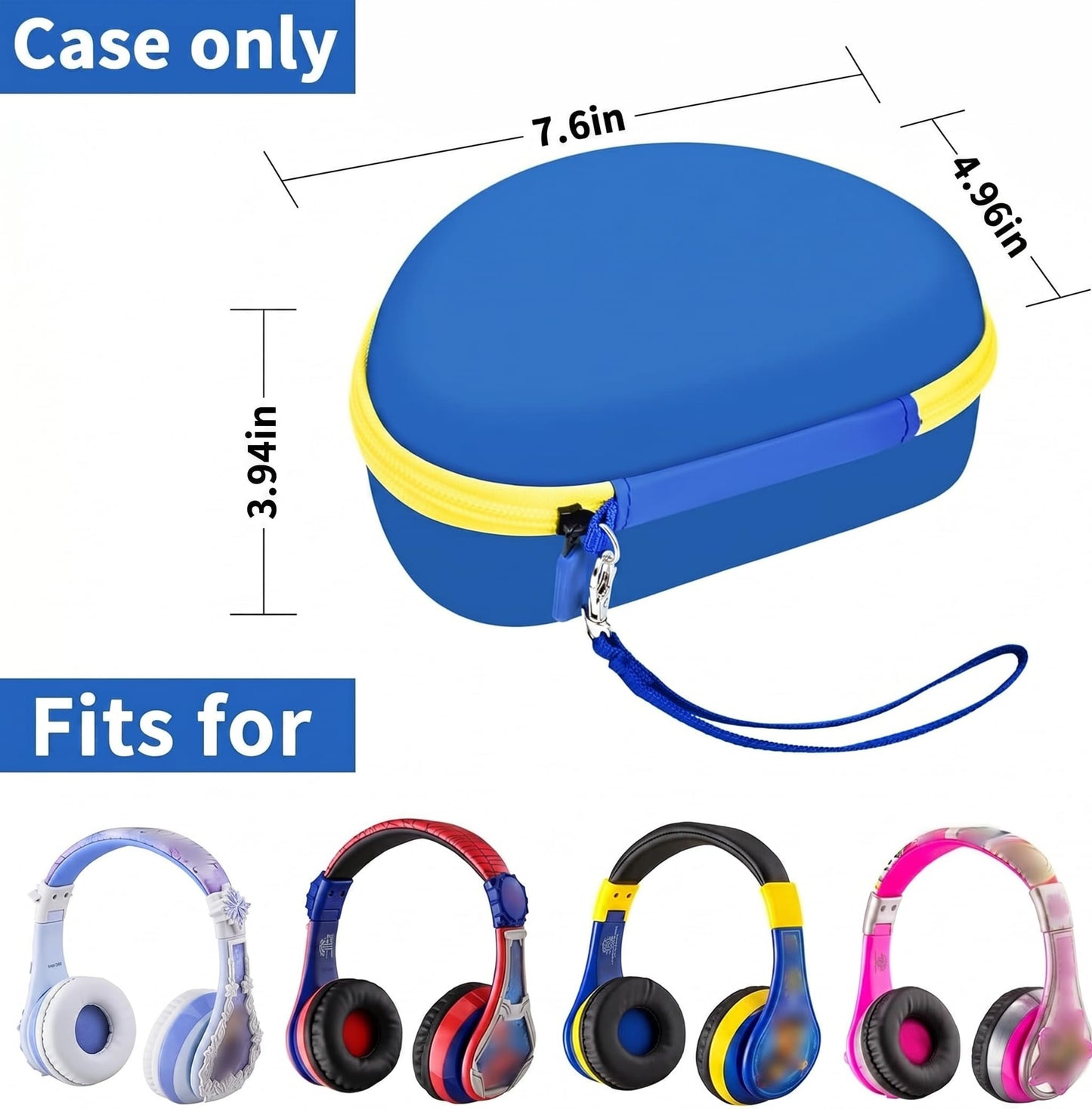 ANKHOH Case for eKids, for Beats Studio Pro, Solo3, Studio3 Headphones, Portable EVA Storage Box for Wireless Bluetooth Headsets, Travel Carrying Bag Accessories for Kids (Box Only)-Deepblue