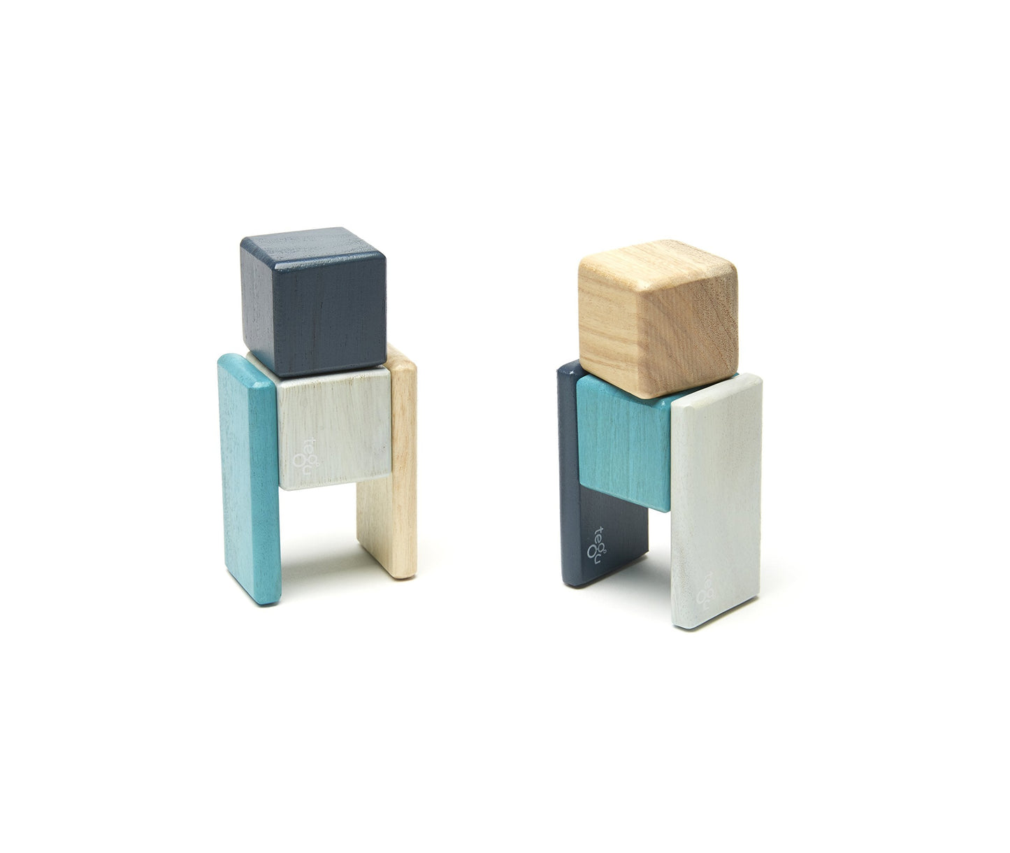 8 Piece Tegu Pocket Pouch Magnetic Wooden Block Set, Blue