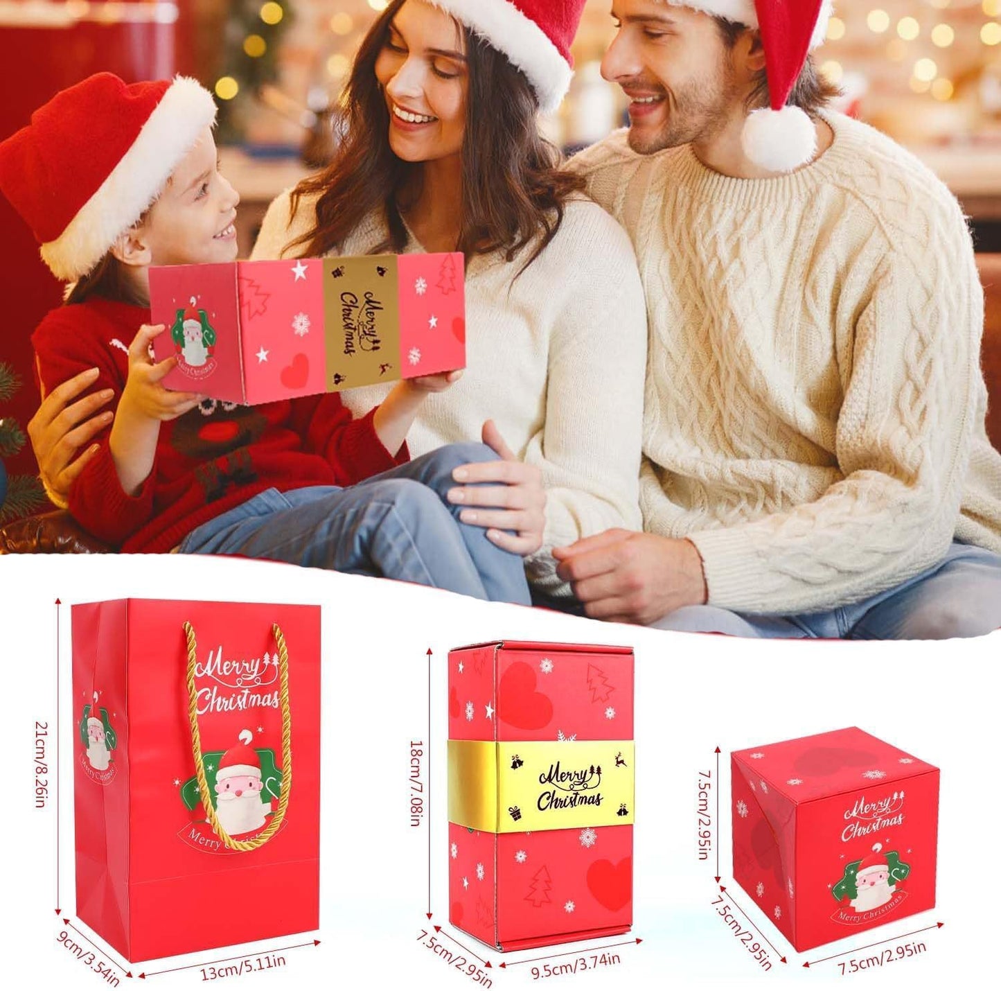 Surprise Gift Box Pop-Up Explosion for Christmas, Birthday, Anniversary & New Year (10 Red Boxes)