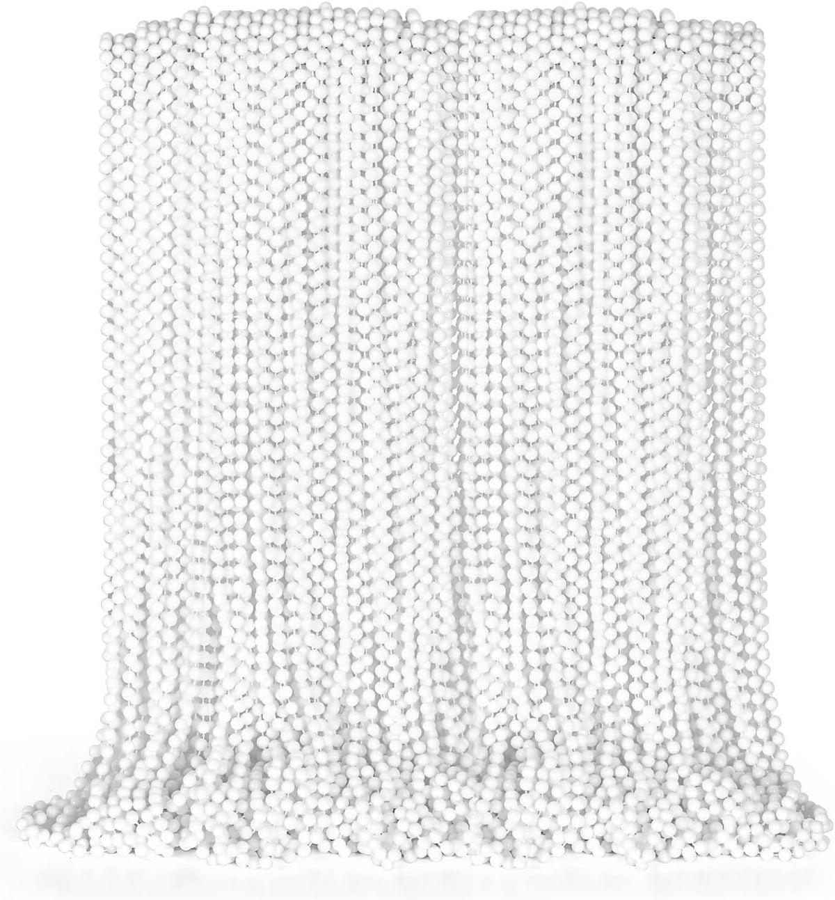 72PCS Bead Necklace, White Beaded Necklace Party Favors Bulk, 33" Mardi Gras Beads Necklaces, Festival Parade Throw Accessories for Baby Shower Wedding Birthday Celebrations Decorations