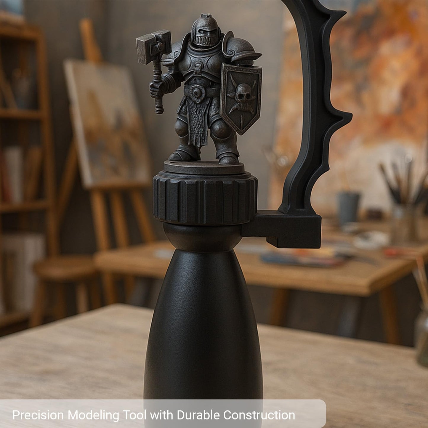Miniature Painting Handle with Stabiliser Bar & Magnetic Base - 360° Rotating Model Holder with Finger Rest for Wargaming, D&D & Figures - Anti-Shake Support for High Precision Details