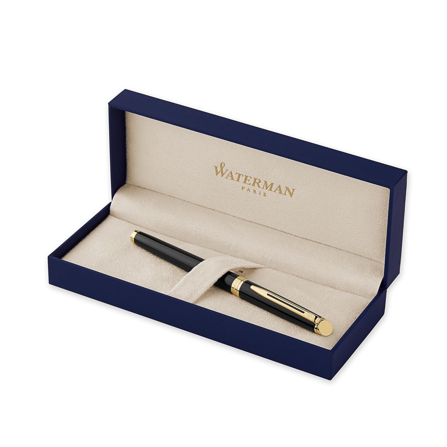 Waterman Hémisphère Rollerball Pen | Gloss Black with 23k Gold Trim | Fine Point | Black Ink | Gift Box