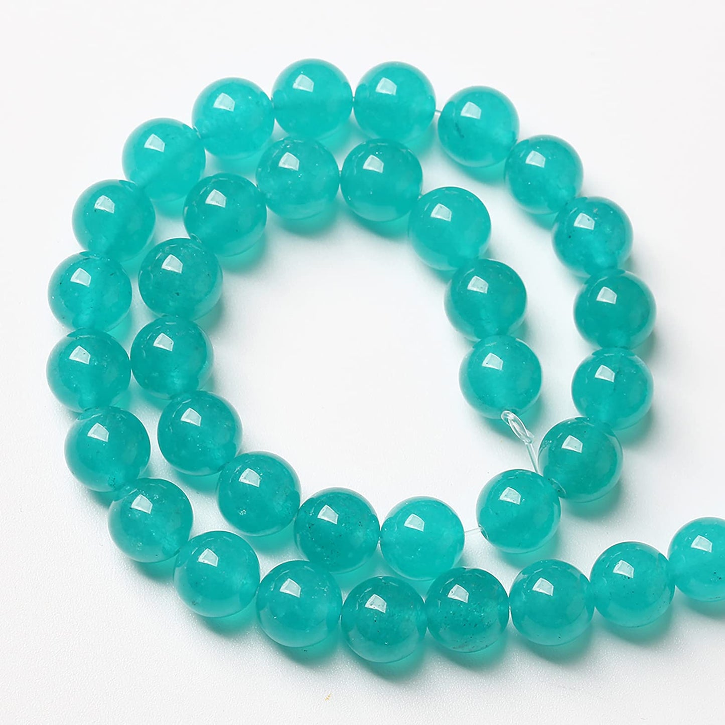61PCS 6mm Natural Stone Beads Blue Amazonite Jade Stone Round Loose Beads for Jewelry Making DIY Bracelet Necklace 15 Inch