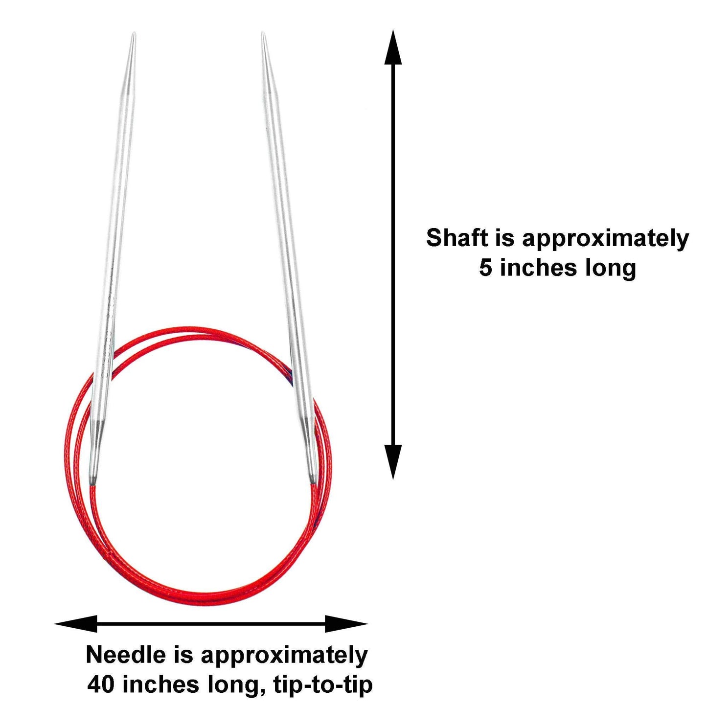 ChiaoGoo Red Lace 40 inch (102cm) Circular Knitting Needles US Size 2 (2.75mm) Stainless Steel 7040-2 with Stitch Holder