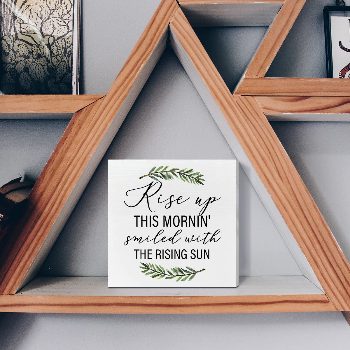 Wooden Box Sign Decor - Inspirational Quotes Desk Decor Motivational Decorations for Women, Men, Students, Office, Classroom, School