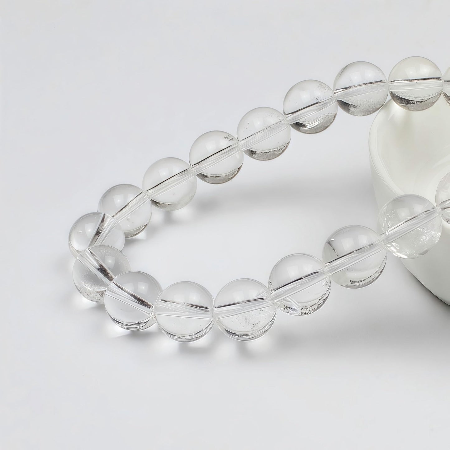 MJDCB 7A Natural White Clear Quartz Beads Gemstone for DIY Bracelet Making 15" (10mm)