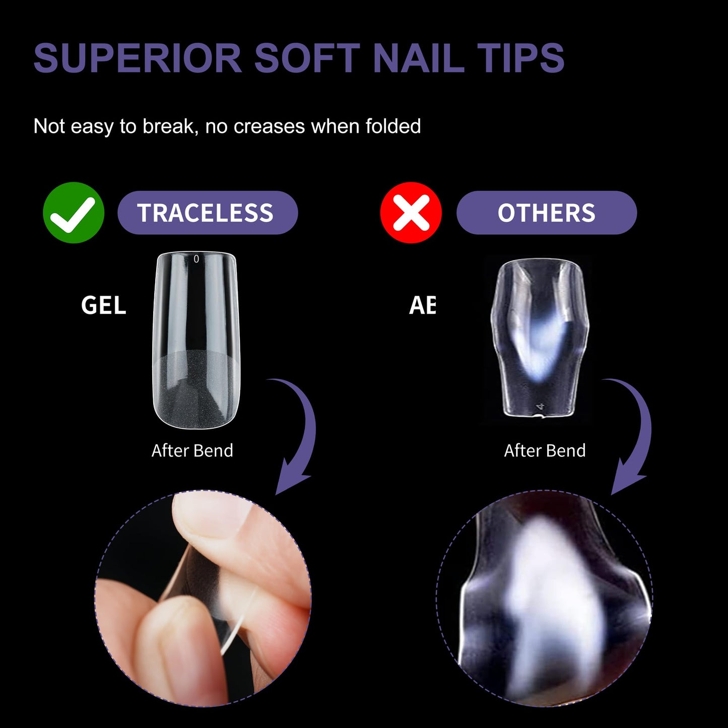 Half Matte Medium Square Fake Nail Tips, Soft Gel Pre-Shaped Nail Tips, Full Cover False Nails with Clear Box for Nail Salons and DIY Nail Art, 600PCS/12 Sizes
