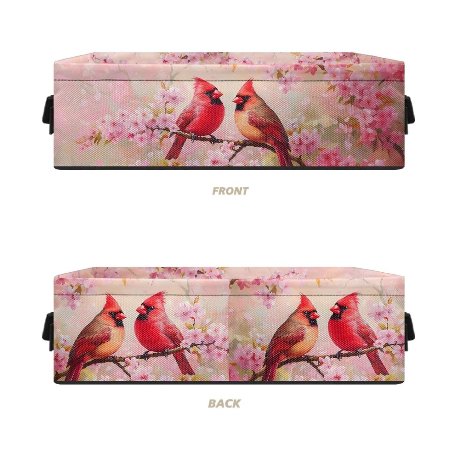 Garucesta Toilet Paper Baskets for Organizing Modern Bathroom Storage Bin Rectangular Bathroom Essentials Basket Household Organizer Bin Holder, Northern Cardinal Red Bird Pink Flower