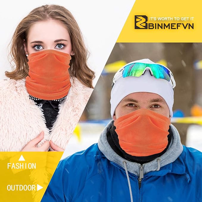 Polar Fleece Neck Warmer - Windproof Winter Neck Gaiter Cold Weather Face Mask For Men Women - 1 Pack