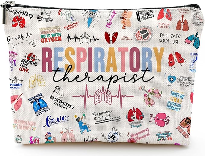 Respiratory Therapist Gifts Makeup Bag Respiratory Therapist Gifts RT Gift for Women Work Adult Humor Employee Pulmonology Nurse Coworker Graduation Birthday
