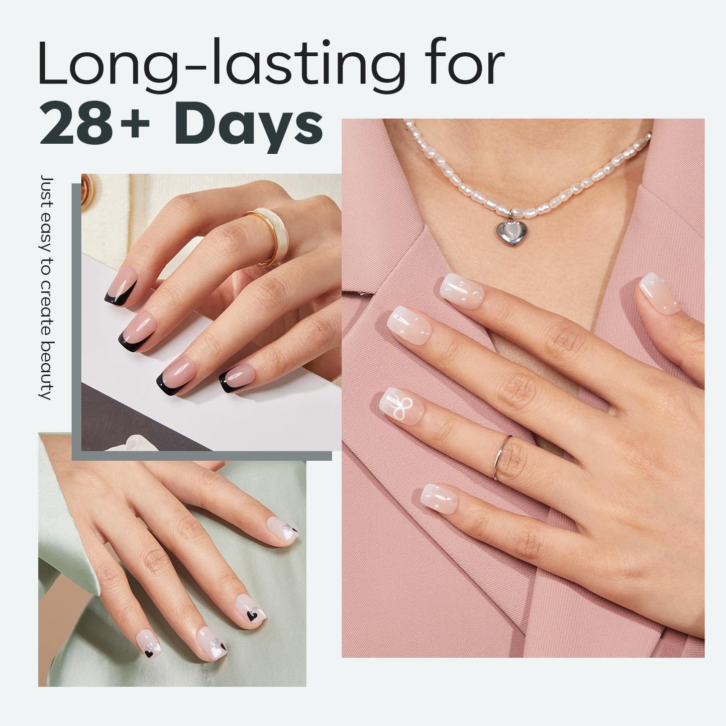 modelones Extra Short Square Nail Tips, Pre-shaped Soft Gel Tips Fake Nails False Acrylic Clear Full Cover Press on Extension Kit Gel Manicure DIY at Home 216PCS 12Sizes