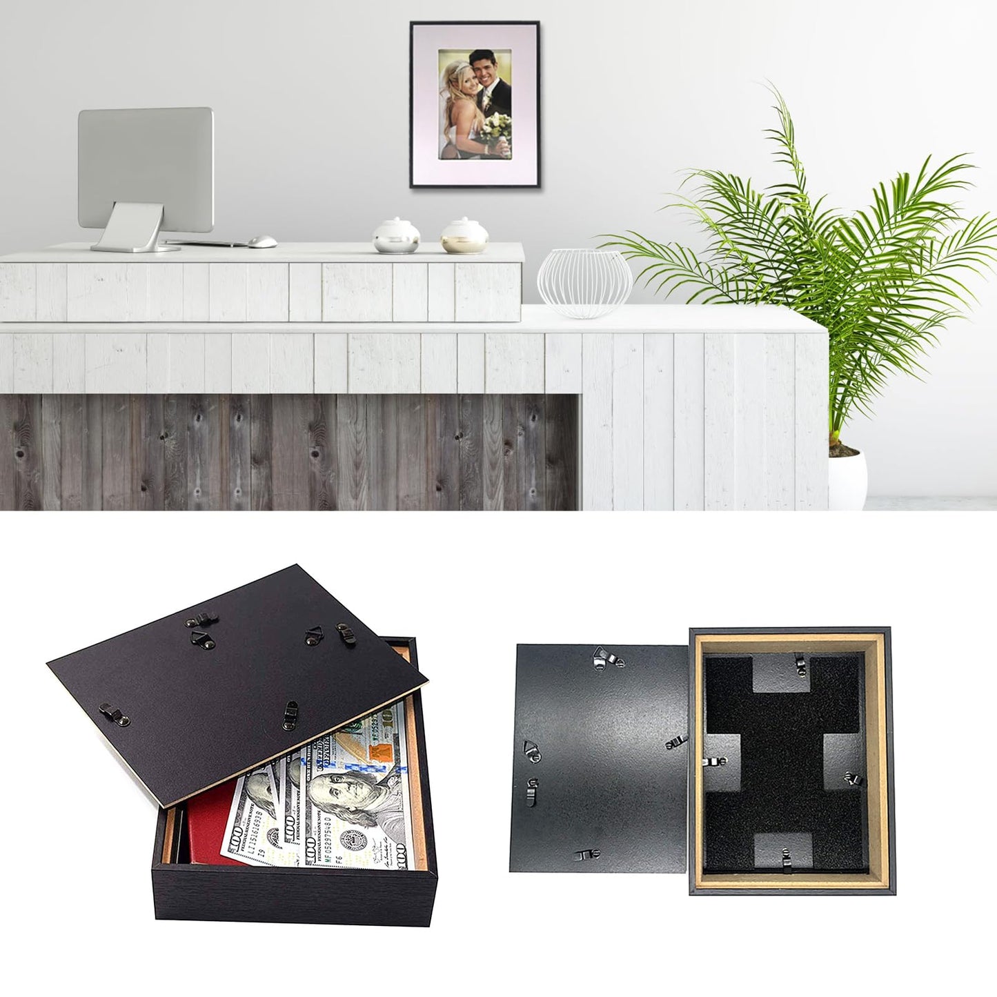 ROYALEAD Hidden Photo Frame Diversion Safe Keys Money Cash Jewelry Storage Compartment Picture Holder for Home Security Box