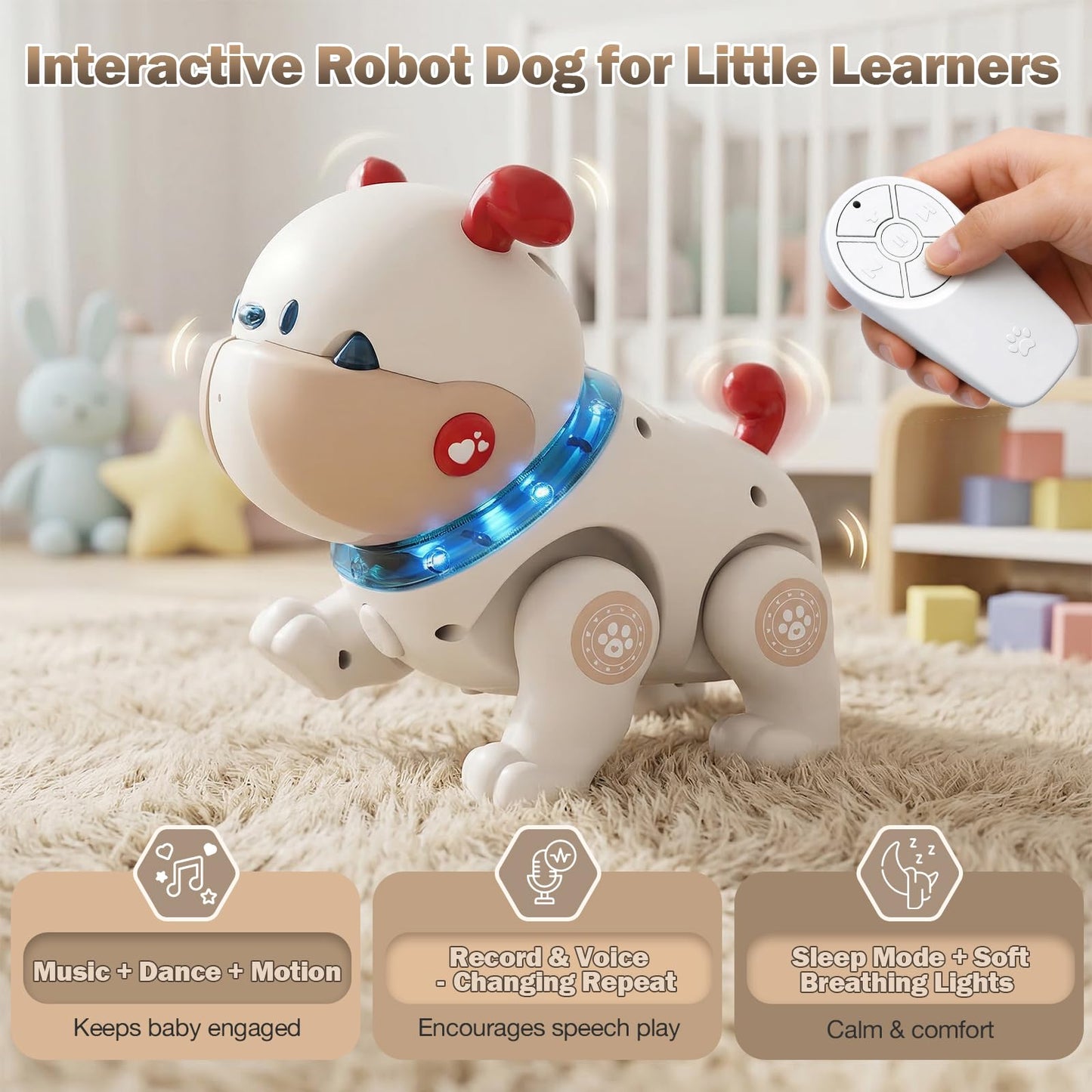 great dachong Baby Toys for 6-12 Months: Musical Crawling Dog Toy with Dancing, Recording & Lights, First Birthday Gift for Boys & Girls, Tummy Time Sensory Toy for Toddlers 1-3