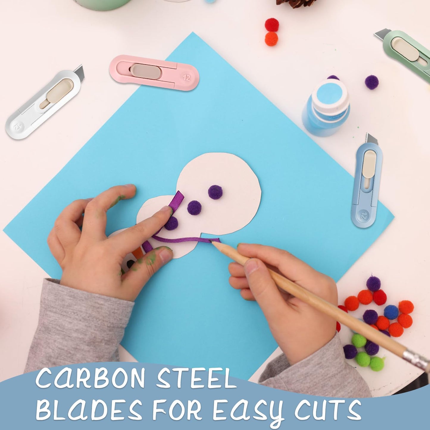 20 PSC Box Cutter,Retractable Box Opener, Package Opener, Easy Slide Retractable Cute Utility Knife For Opening Daily Express Boxes, Envelopes, Packages, Paper tapes and more