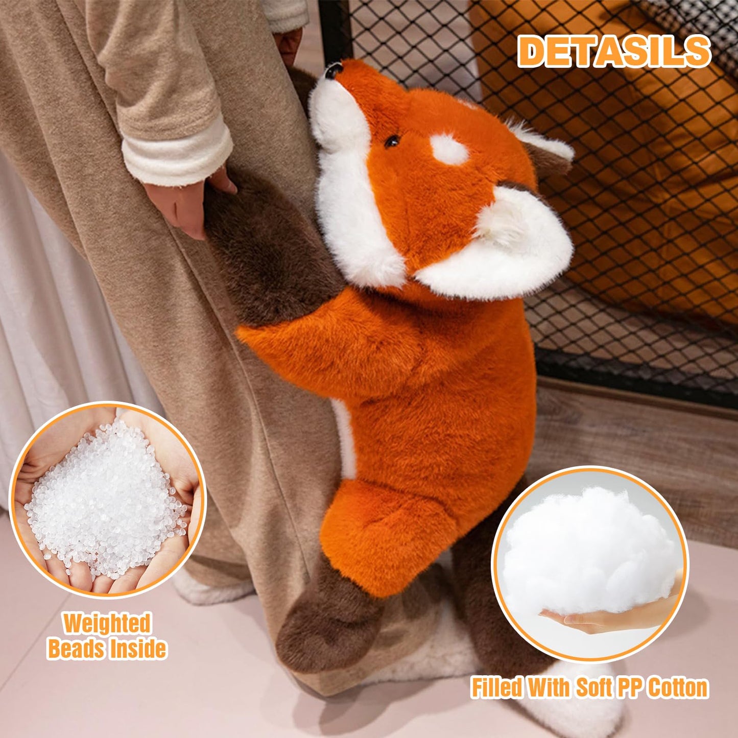 Ditucu Fox Stuffed Animal Realistic Plush Toys Cute Soft Hugging Plushies Gifts for Kids 22 inch