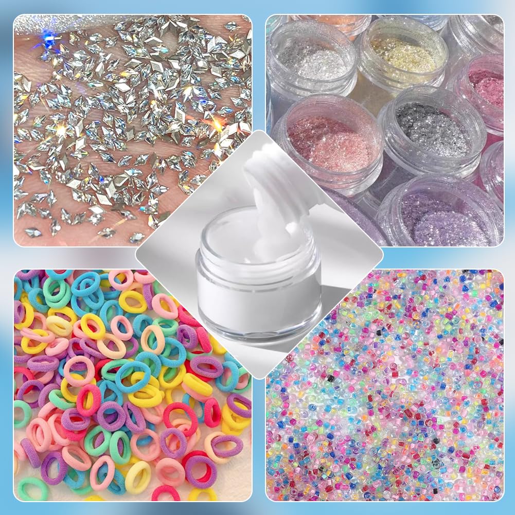 BENECREAT 30 Pack 1.47"x0.78" (10ml) Empty Clear Plastic Bead Storage Container jar with Rounded Screw-Top Lids for Beads, Nail Art, Glitter, Make Up, Cosmetics and Travel Cream
