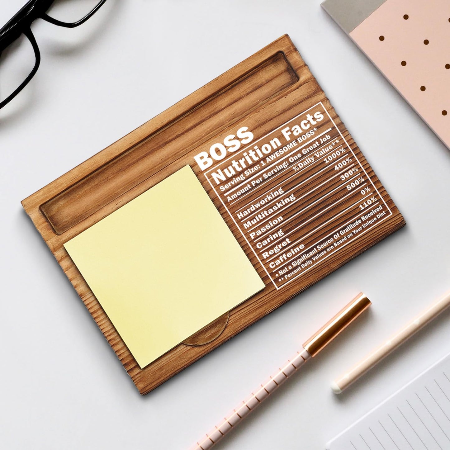 wainvniaw Boss Appreciation Gifts, Boss Sticky Note Holder, Boss Office Decor, Boss Desk Organization, Boss Desk Self-Stick Note Pad Holders WPP40