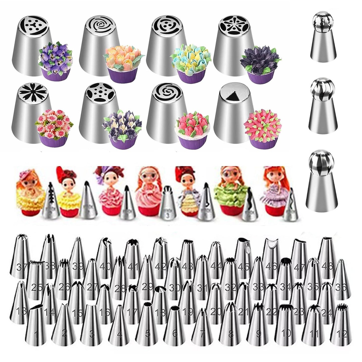 309 PCS Cake Decorating Kit with Storage Case, 73 Stainless Steel Piping Gun & Tips, Baking Frosting Decorating Tools for Beginners (Green)