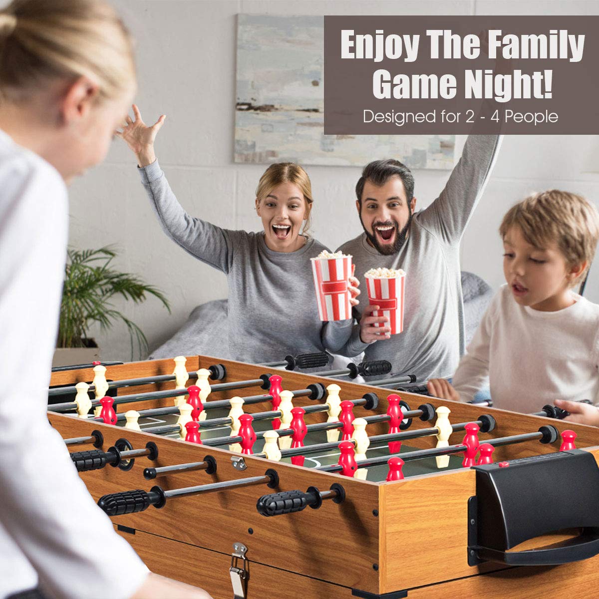 OFFICEJOY Multiple Foosball Table, 3 in 1 Game Table with Soccer, Sling, Horkey Game, 48" Combo Soccer Table for Kids, Adult, Party, Gatherings, Clubs, Game Room