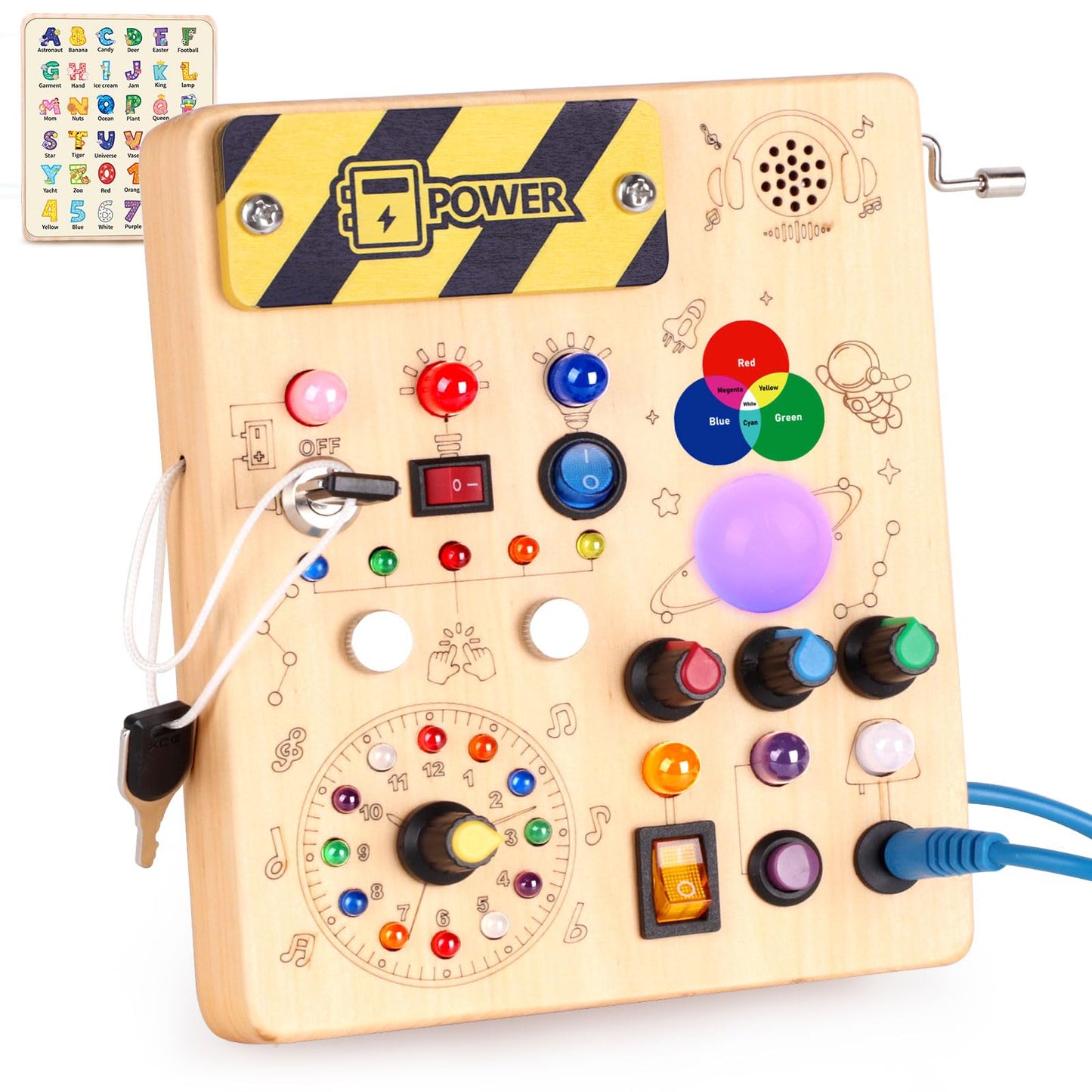 Konijiwa Busy Board, Montessori Toys for 1-3 Years Old Boys & Girls, Sensory Toys for Kids with Autism, Toddlers Learning Activity for Early Development (Busy Board v5)