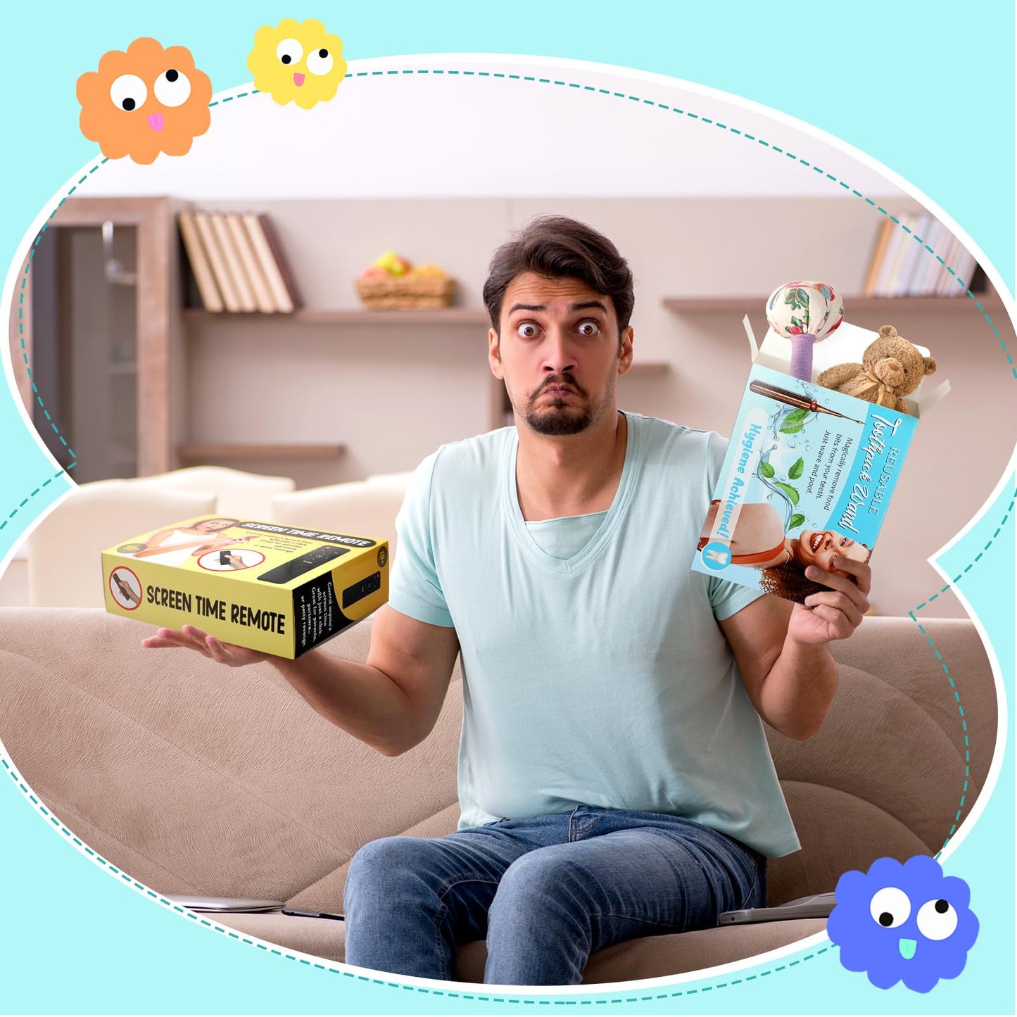 4 Pcs Prank Gift Box for Wrapping Your Real Present Hilarious Fake Gag Gift Box Toothpick Wand Toilet Paper and More in Prank Empty Packaging Practical Joke for Halloween Thanksgiving Christmas