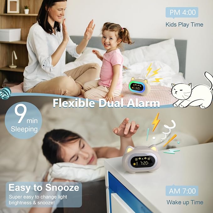 ANALOI Alarm Clock for Kids, Ok to Wake Clock for Kids Girls