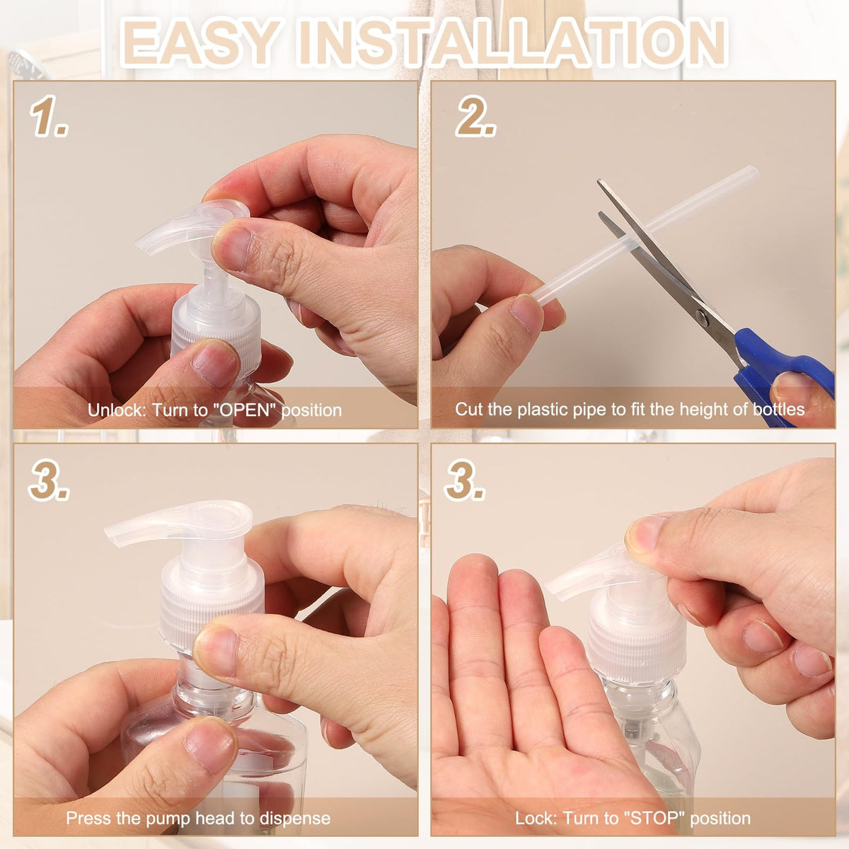 8 Pcs Soap Dispenser Pump Heads Soap Dispensers Top Pumps Replacement Switch Pumphead for Standard 24