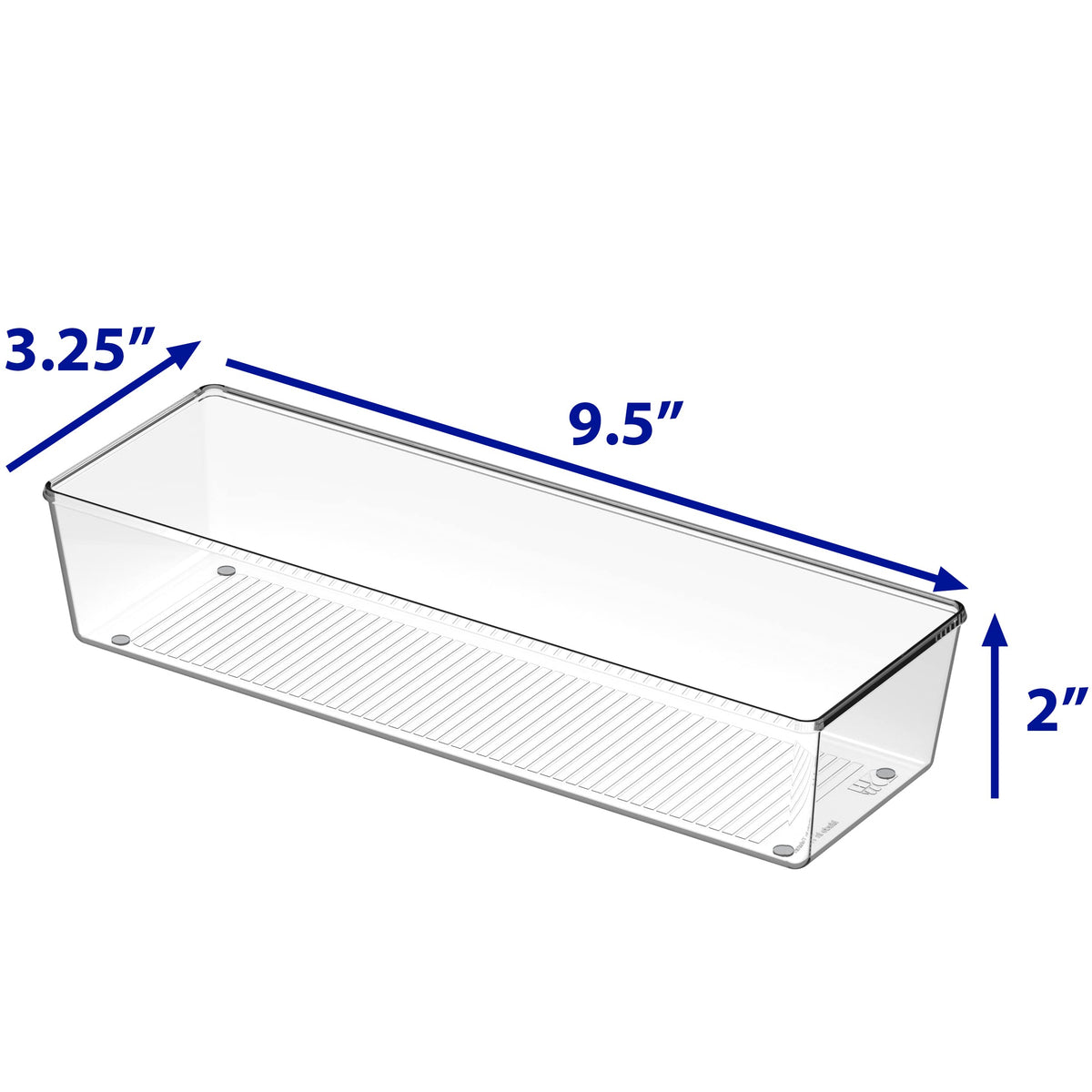 Clear Drawer Organizer for Office Bin Desk Storage (4 Count)
