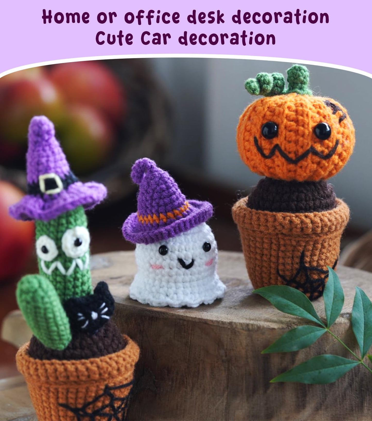 Spearlcable Crochet Kit for Beginners Halloween Crochet Starter Kit DIY Amigurumi Crafts for Adults with Step-by-Step Video Tutorials, DIY Crochet Knitting Kit Halloween Decor