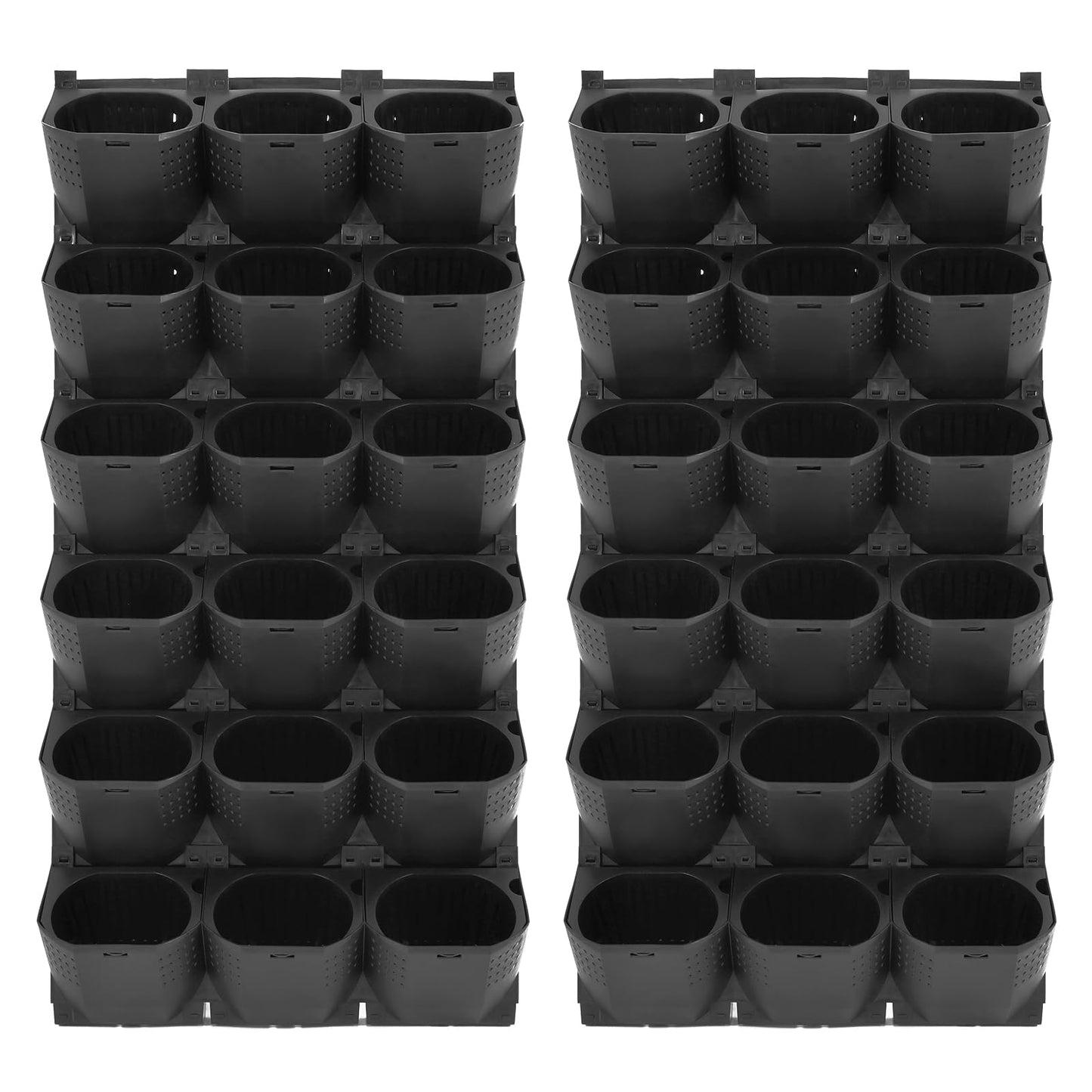 banborba Vertical Garden Planter with 36 Pots, Wall Planters for Indoor Plants, Wall Mounted Plastic Plant Grow Pots for Fruits Vegetables Flowers Herbs - Black