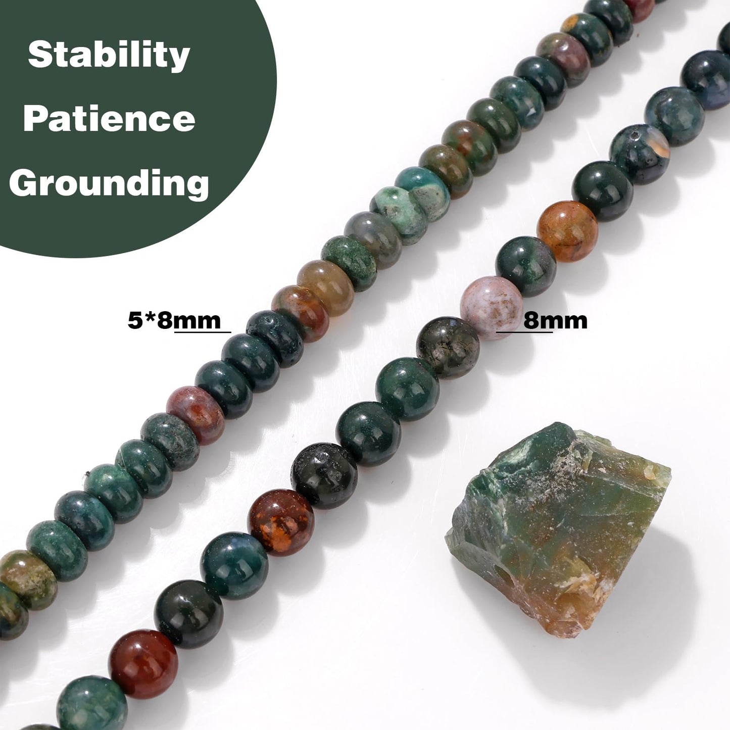 Raicegs 100pcs 5×8mm Rondelle India Agate Beads Natural Gemstone Beads Abacus Disk Stone Loose Beads for Jewelry Making DIY Bracelets Necklace