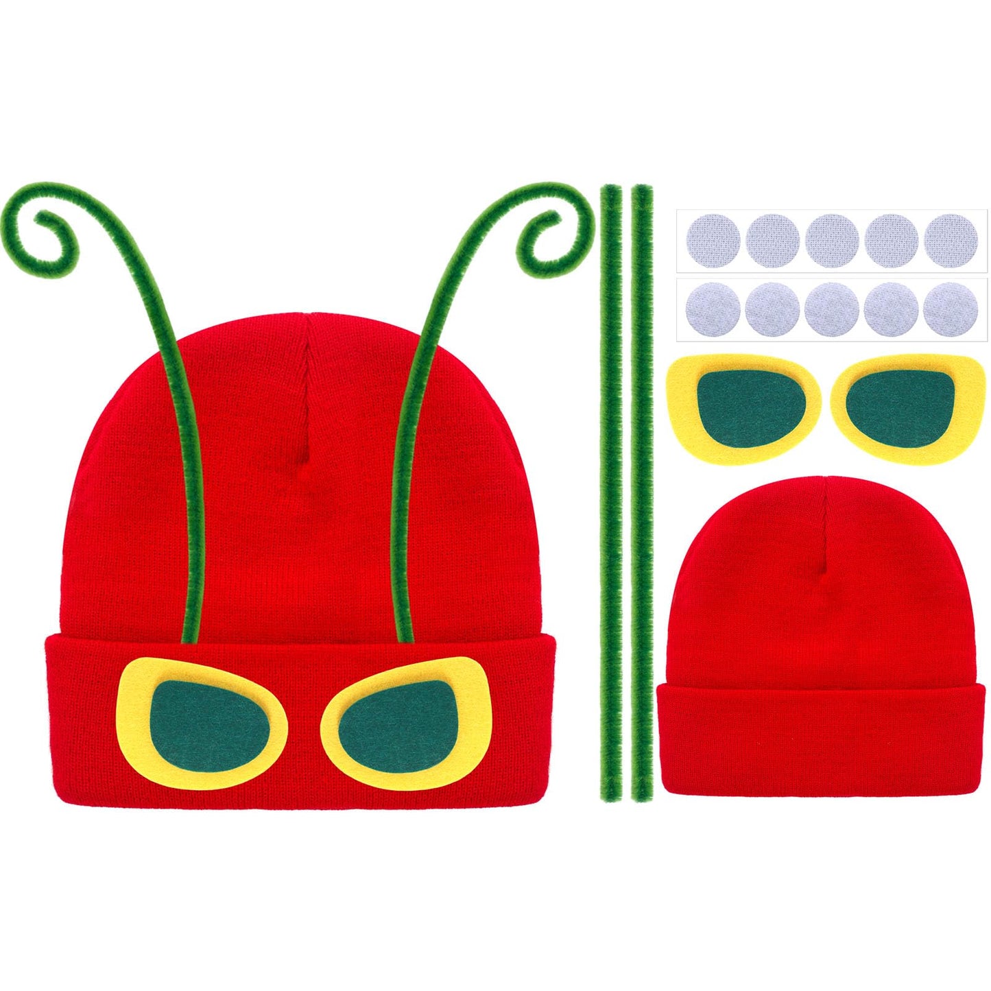 Mumucove DIY Caterpillar Beanie Hat Set Winter Spring Hat Caterpillar Knitted Beanie for Read Across America Day Costumes