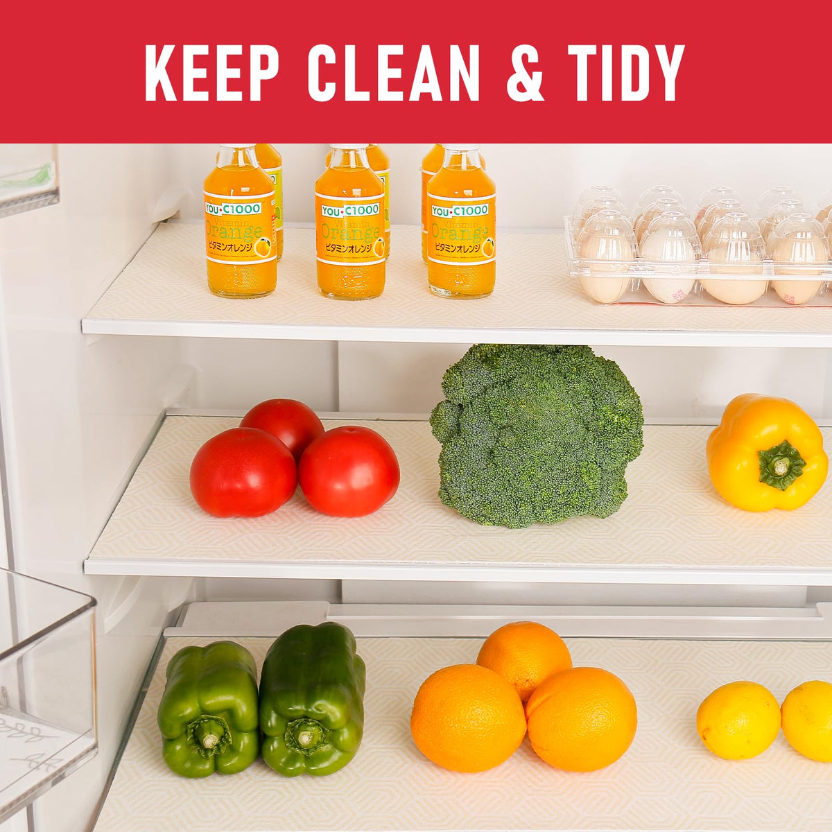 2 in 1 Refrigerator Liners (12 Sq Ft)
