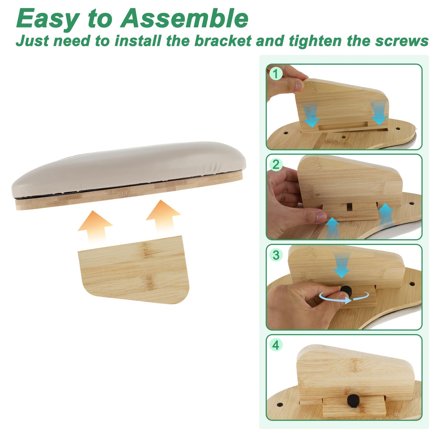 VOCOSTE Arm Rest for Nails Tech, U Shaped Nail Arm Rest, Manicure Hand Rest with Detachable Brackets, Hand Rest for Nails Tech, Nail Hand Rest for Nail Tech Must Haves, Coffee Color
